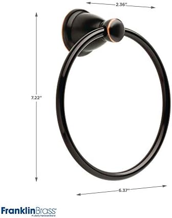 Franklin Brass 3-Piece Oil Rubbed Bronze Bathroom Set Towel Rack, Ring, Toile...