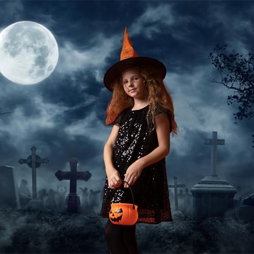 12x8ft Polyester Graveyard Scary Halloween Backdrop for Photography Misty Cem...