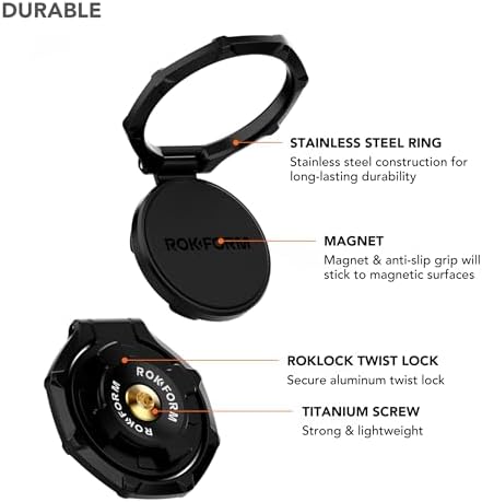 ROKFORM Sport Ring Grip and Stand, V2, RokLock Twist Lock (Black)