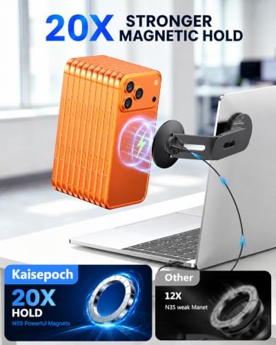 Magnetic Phone Mount for Laptop&Tesla,15W Wireless for Magsafe Charger