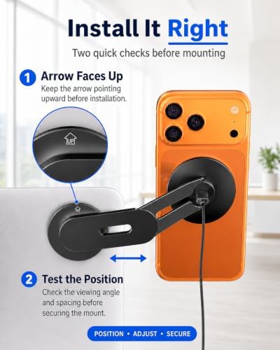 Magnetic Phone Mount for Laptop&Tesla,15W Wireless for Magsafe Charger