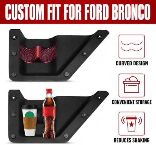 Mabett Front Door Pockets Storage Set for 2021-2026 Ford Bronco Accessories