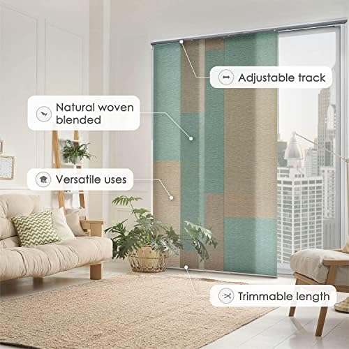 GoDear Design Vertical Blinds Woven Windows 45.8"-86" x 96", A...