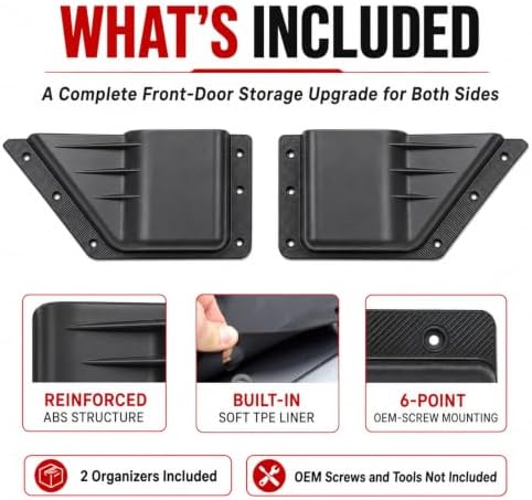 Mabett Front Door Pockets Storage Set for 2021-2026 Ford Bronco Accessories
