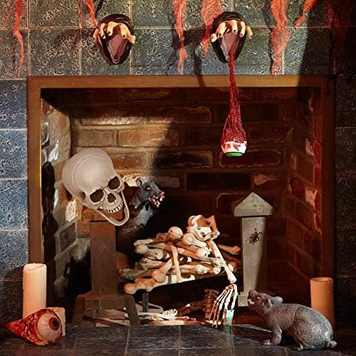 MOKRY PARTY Bag of Bones Halloween Life Size Skeleton Skull for Decoration an...