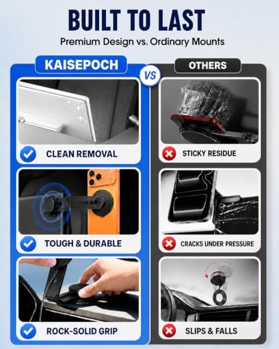 Tesla Phone Mount Charger: 15W Wireless Car Phone Holder (Black