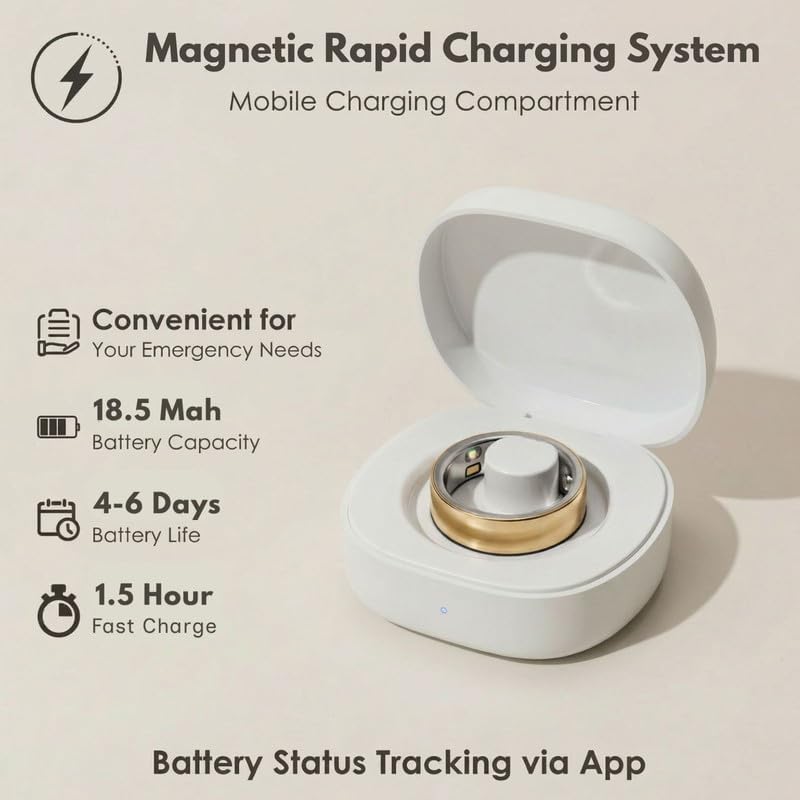 Smart Ring Health Tracker 5ATM Waterproof Sport Ring Exclusive Vibration Aler...