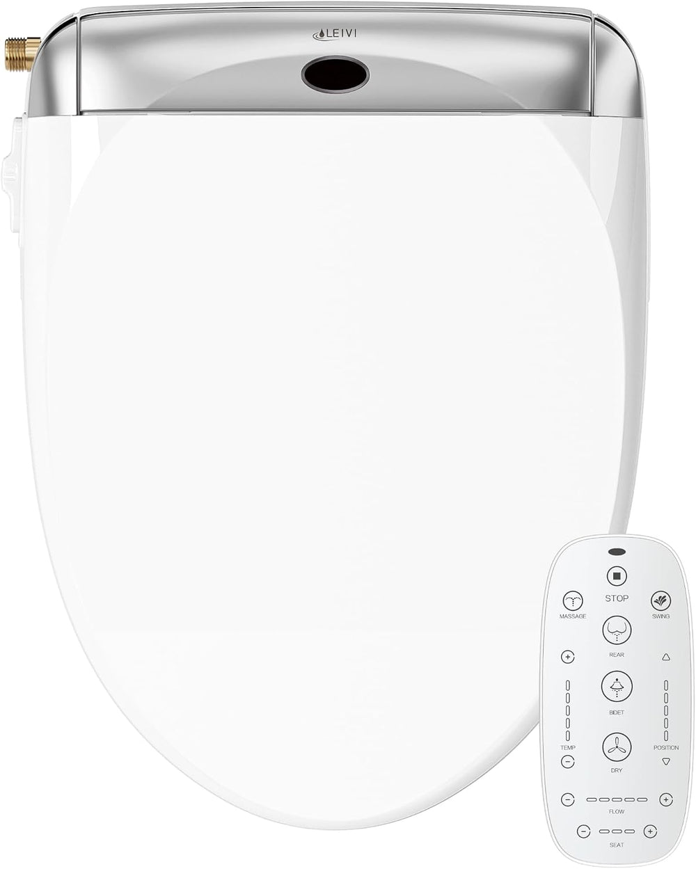 LEIVI Electric Bidet Toilet Seat with Wireless Remote and Side Panel, Multipl...