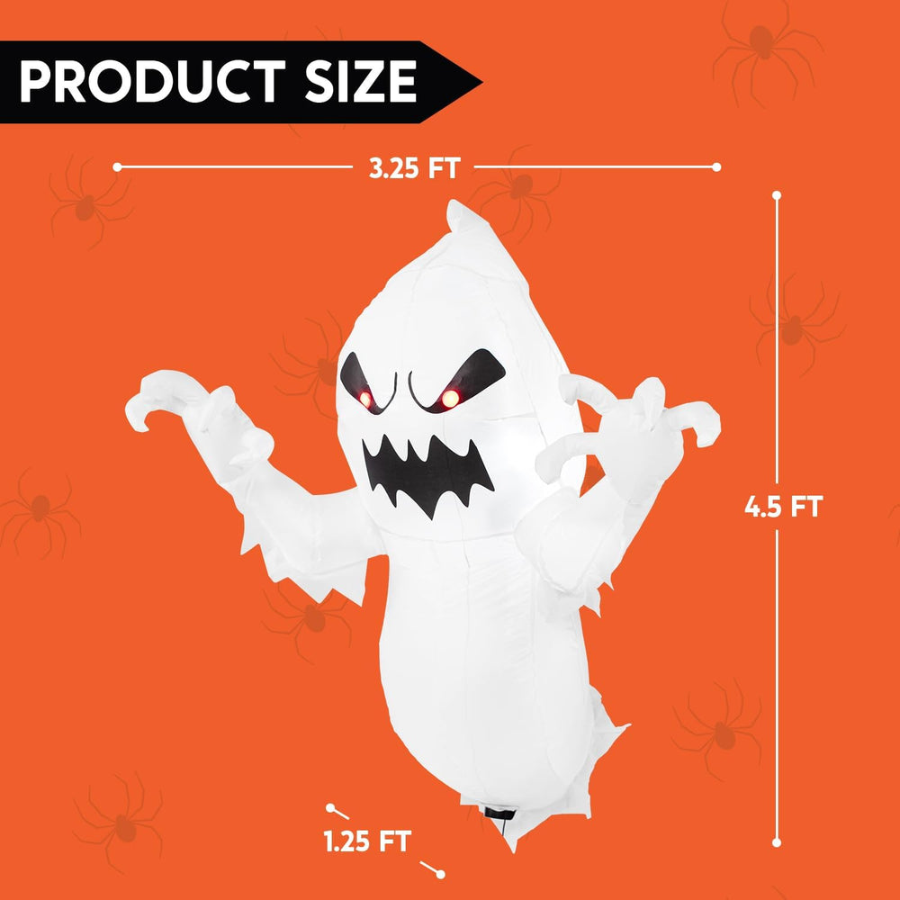 Joiedomi 4.5 FT Halloween Inflatable Ghost with Build-in LEDs, Blow Up Flying...