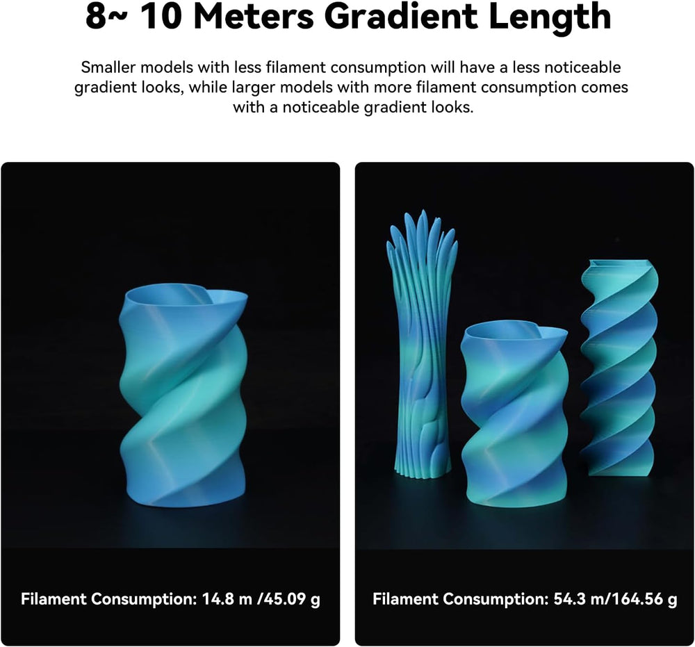 Bamboo 1.75MM PLA Basic Gradient Filament High Toughness High Speed &Easy...