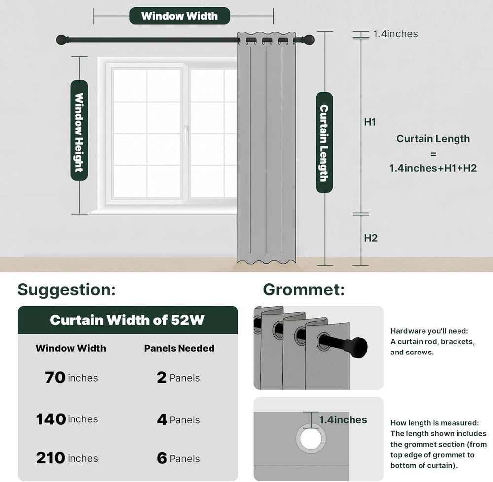 H.VERSAILTEX Blackout Curtains for Bedroom Living Room Thermal Insulated Drap...