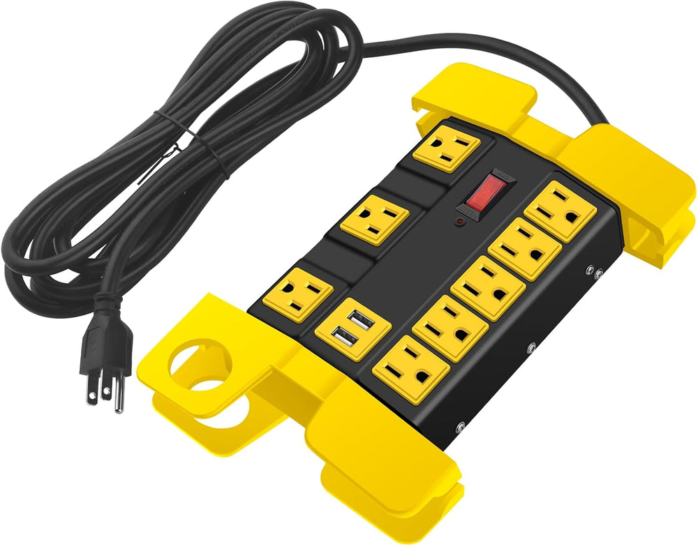 CCCEI Heavy Duty Surge Protector Power Strip with USB. Black, 4ft, 1.