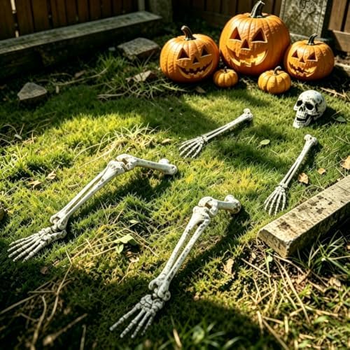 5Pcs Halloween Skeleton Decorations Groundbreaker Yard Stakes Lawn Garden