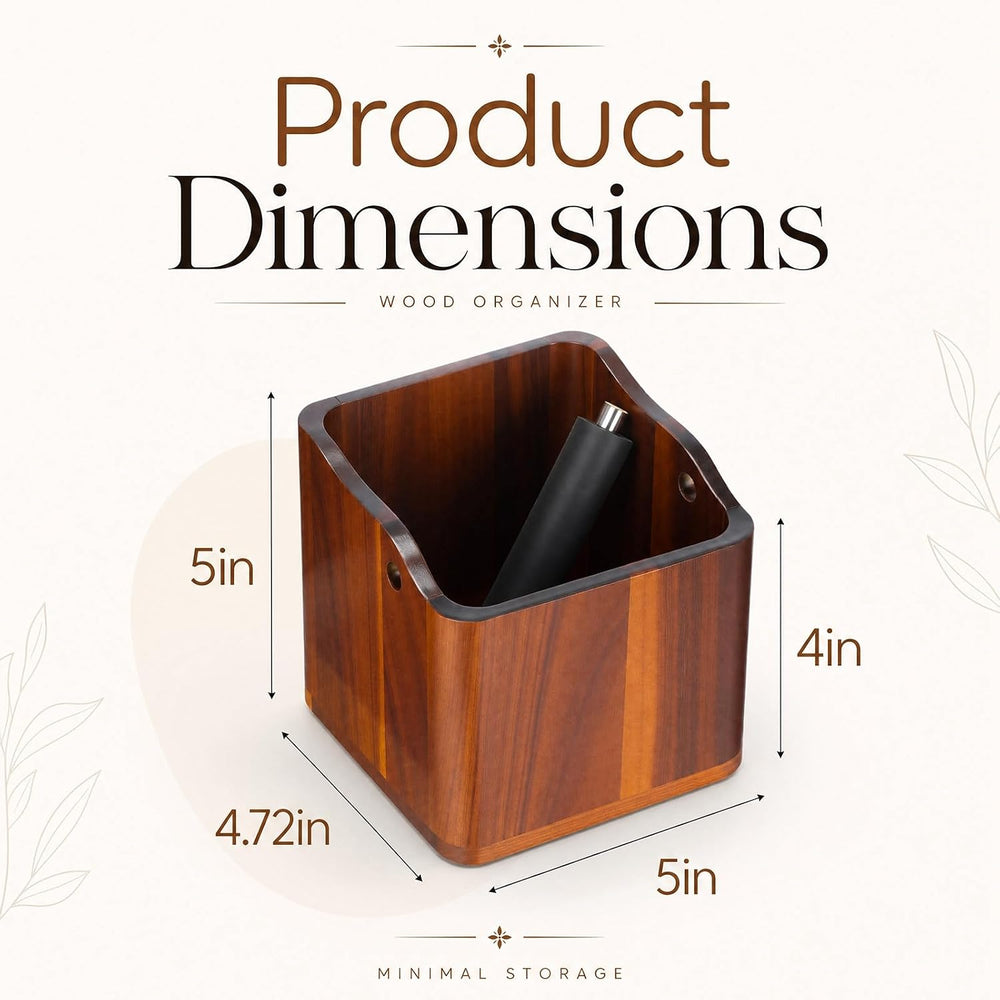 Hushee 5 Inch Espresso Knock Box, Acacia Wood Coffee Puck Knockbox with Remov...