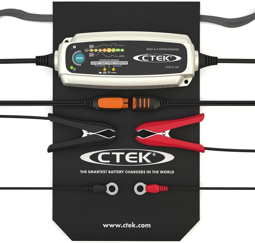 CTEK 4.3 Test & Charge, 12 Volt Fully Automatic Charger with Unique Batte...