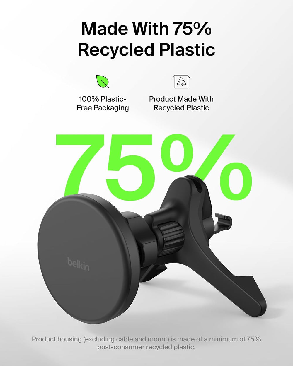 Belkin Qi2 15W Magnetic Wireless Vent Mount, Fast Charging Car Charger