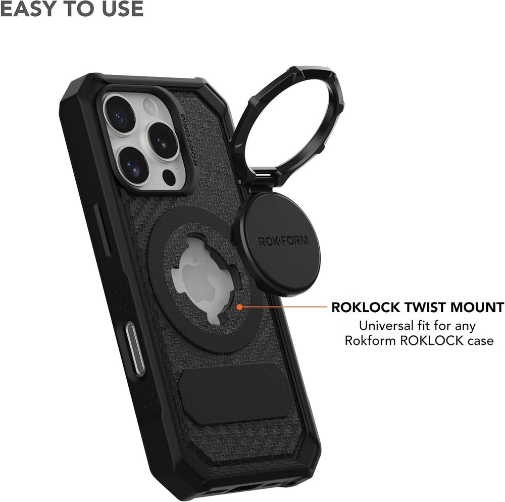 ROKFORM Sport Ring Grip and Stand, V2, RokLock Twist Lock (Black)