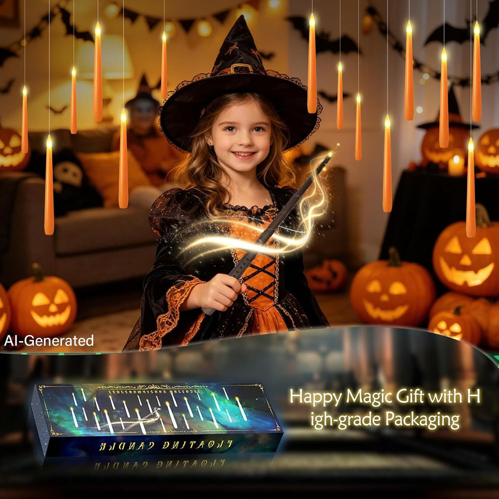 kakoya Flameless Floating Candles with Wand,20 Pcs Magic LED Hanging Taper Ca...