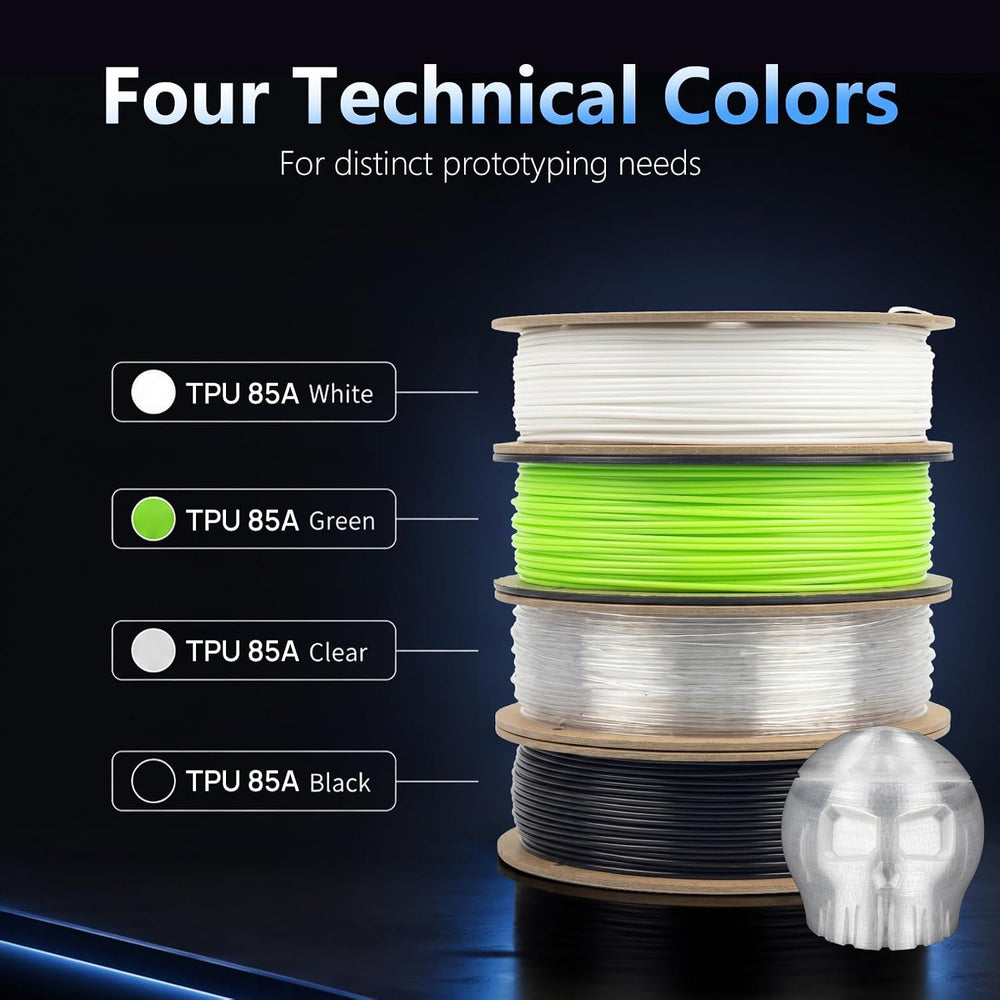 Siraya Tech Flex TPU 85A 3D Printer Filament, ISO 10993 Tested, Clear, 1kg