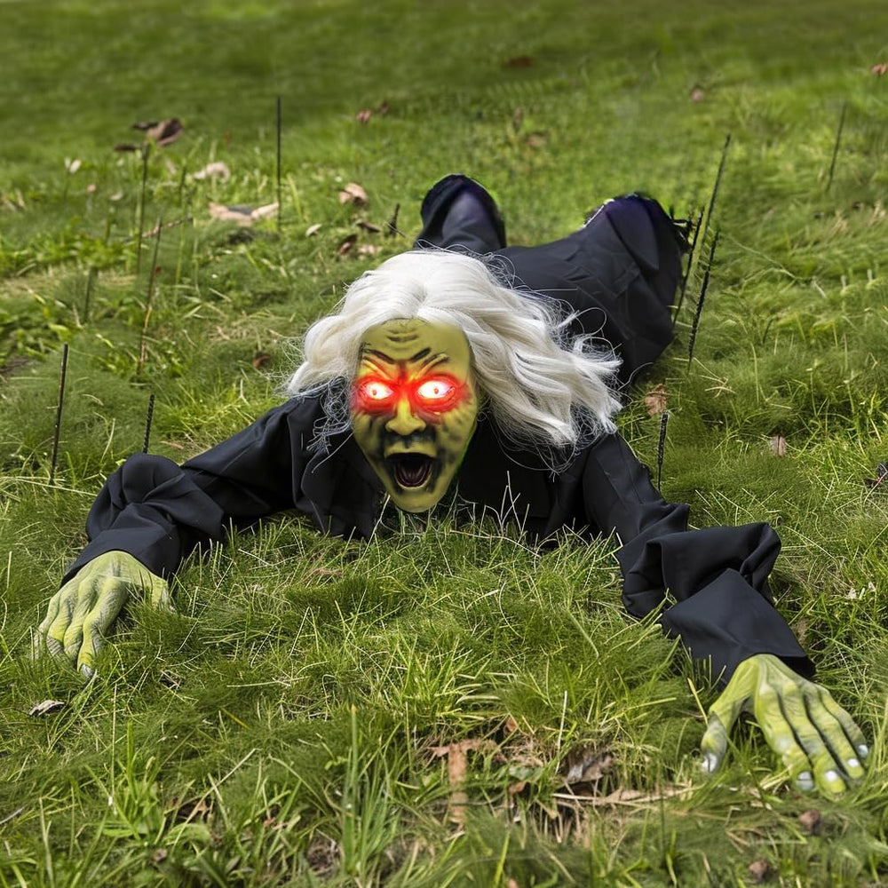 Hourleey Halloween Outdoor Decorations, Animated Zombie Groundbreaker Climbin...