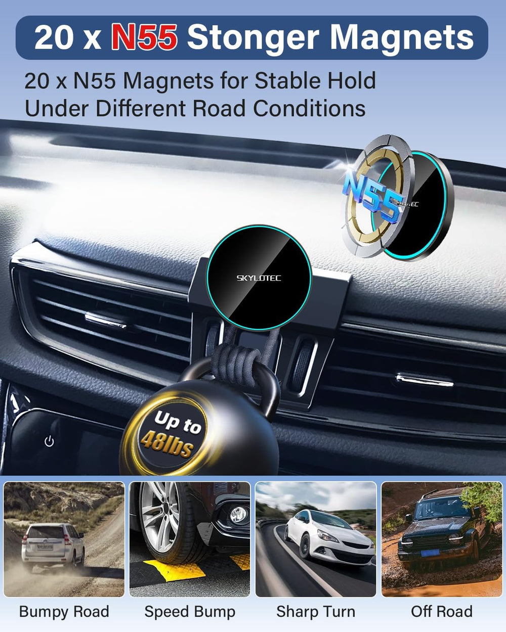 SKYLOTEC Magnetic Charger Phone Holder for Mazda CX-5 CX 5 2017-2025