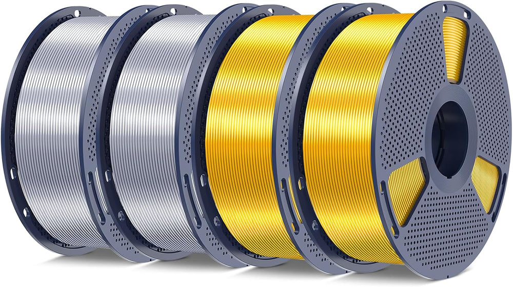 SUNLU Silk PLA+ Filament 1.75mm, Chrome Like Gloss Finish, Smooth Silk Textur...
