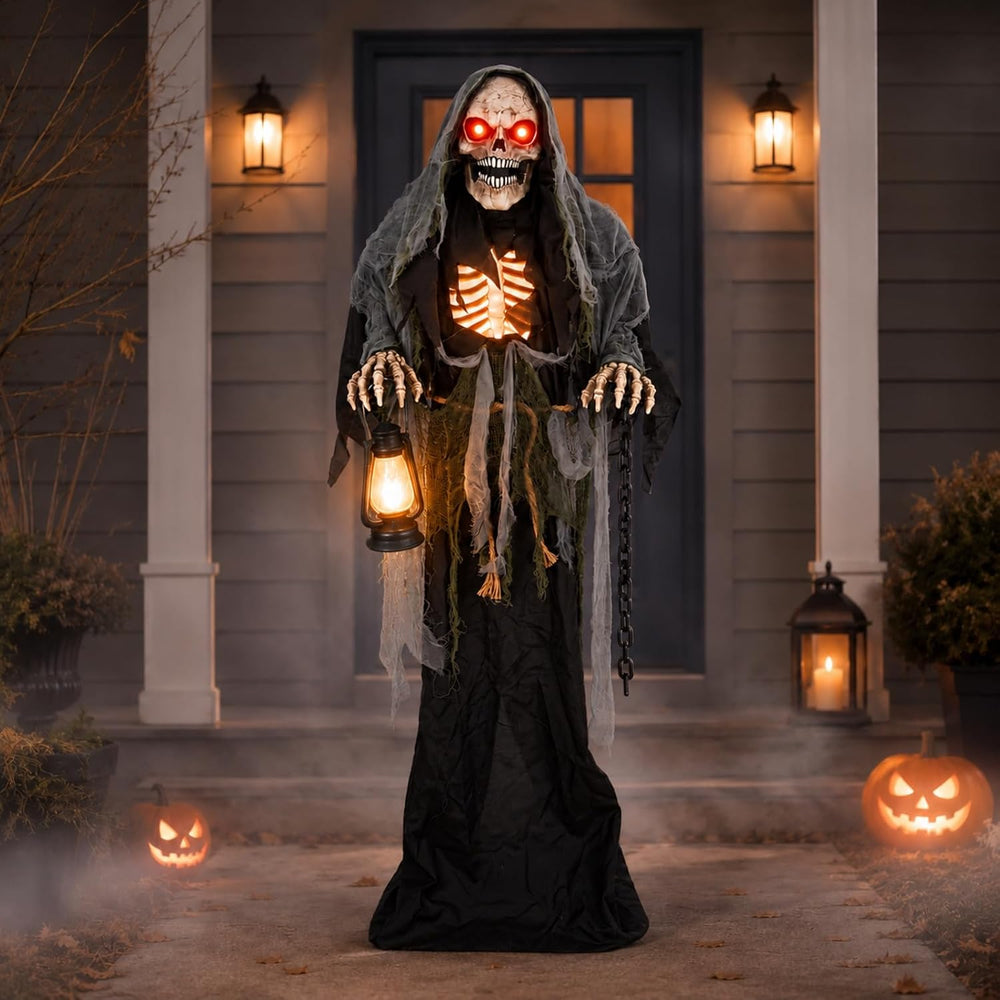 5.6FT Animatronics Grim Reaper Halloween Indoor Outdoor Decorations