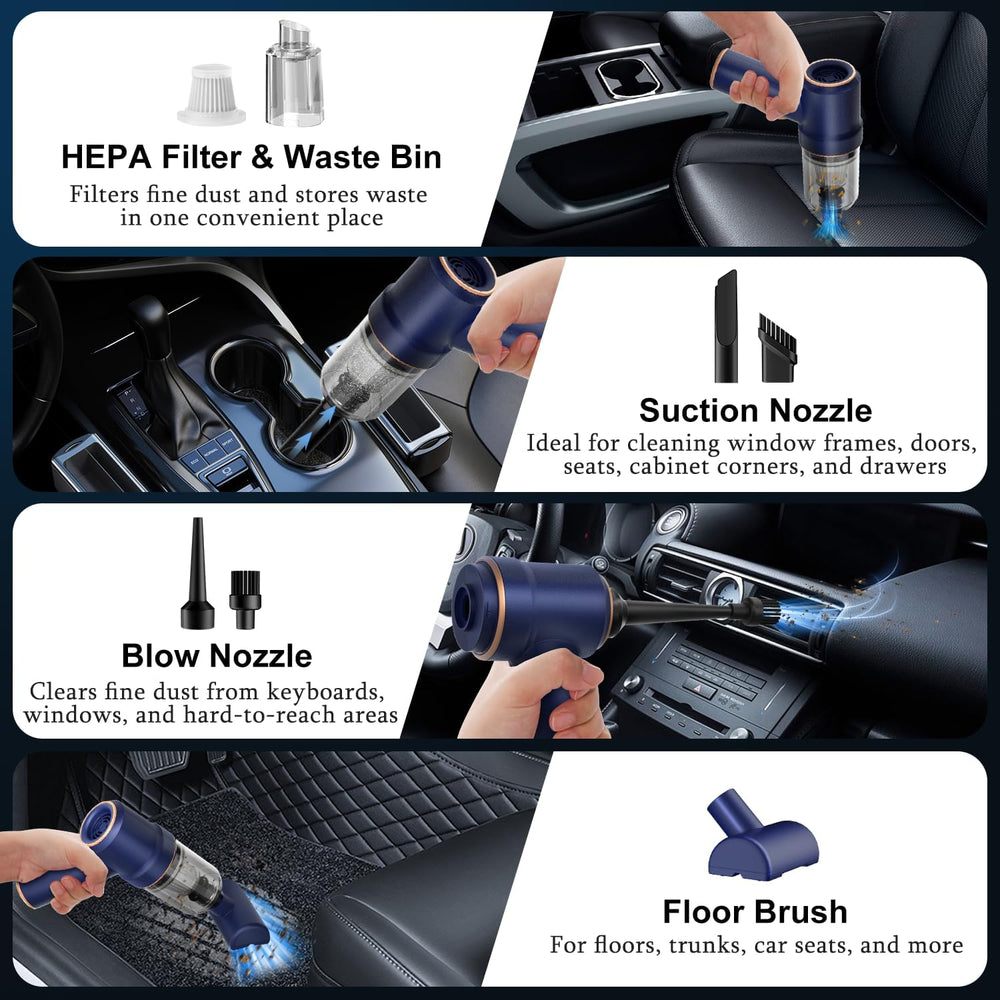 KMM Handheld Car Vacuum Cleaner, Hand Held Vacuum Cleaner and Air Duster