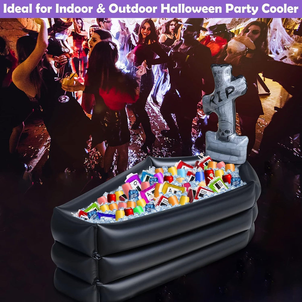 TURNMEON Halloween Inflatable Coffin Cooler, 100+ Cans Tombstone Party Bar