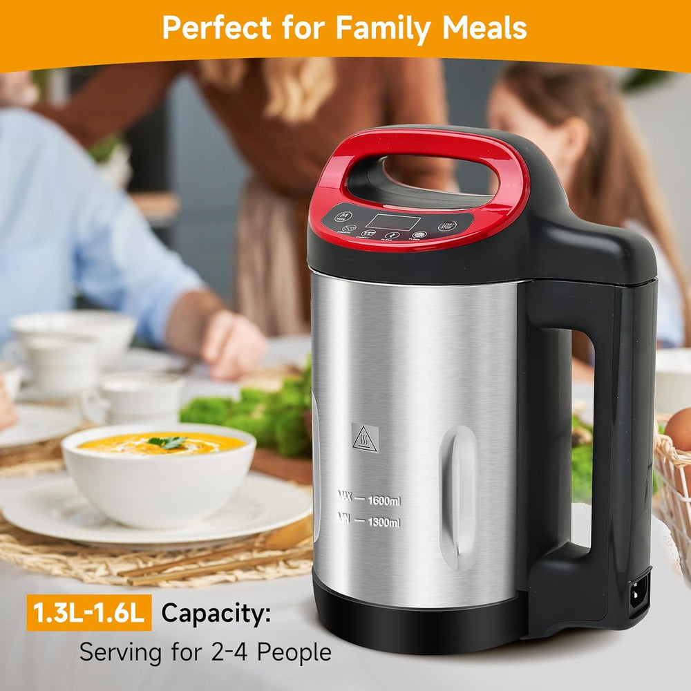 Homtone 1.6L Soup Maker Machine, 4-in-1 Soup Maker & Smoothie Blender, 900W