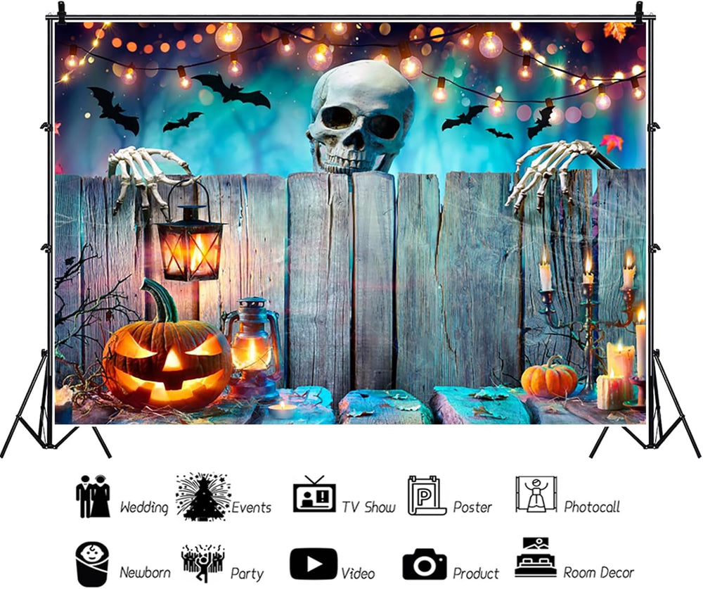 10x8ft Halloween Horror Skull Photography Backdrop