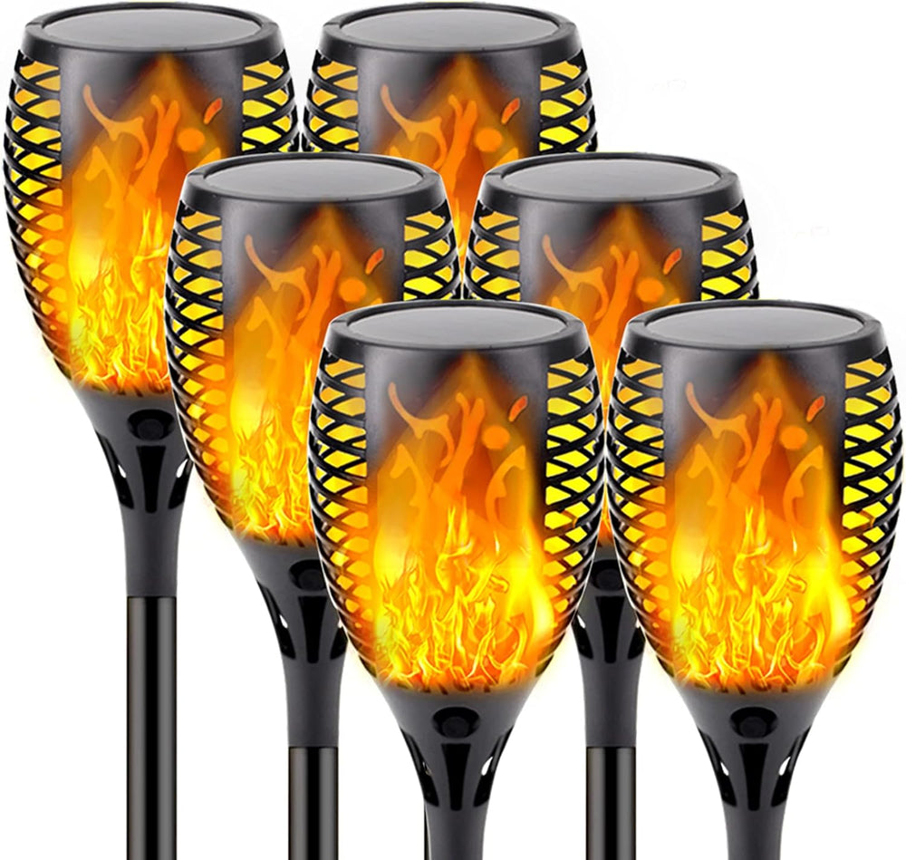 Solar Torch Lights with Flickering Flame Larger Size Halloween Decorations