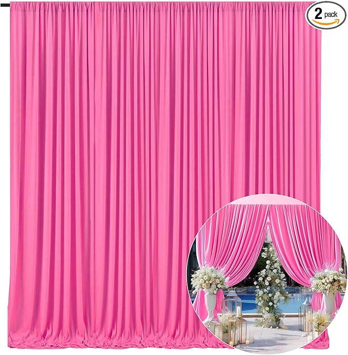 10 x 7 Feet Pink B Backdrop Curtain for Partie, Background Curtains for Photo...