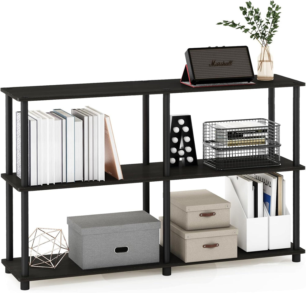 Furinno TURN-N-TUBE Storage Shelves, 3-Tier 47.4 Wide Book Shelf, Corner Shel...