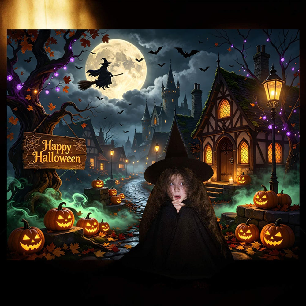 10x8ft Halloween Backdrop Haunted House Halloween Backdrops for Photography
