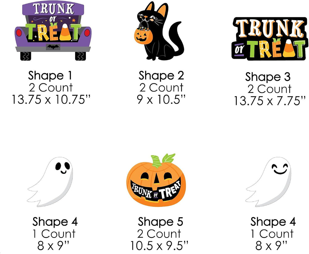 Big Dot of Happiness Trunk or Treat - Cat Pumpkin Trunk Lawn Decorations - Ou...