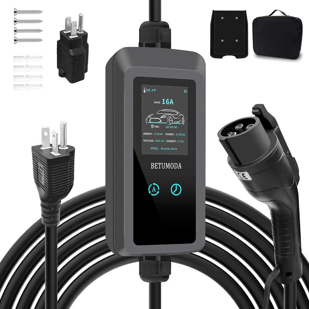 Level 1 EV Charger - 2.8 Inch LED Touch Screen, 25FT, 110V/240V