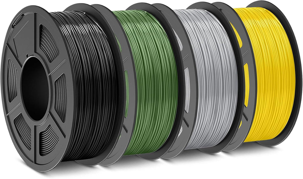 SUNLU ABS Filament 1.75mm,Black+Olive Green+Silver+Yellow,4kg