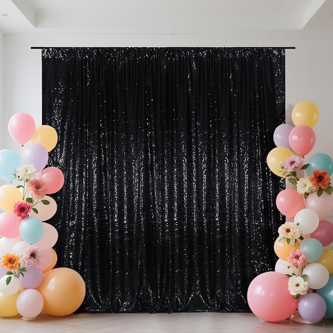 SquarePie Sequin Backdrop Less See Through Thick Background Glitter Curtain f...