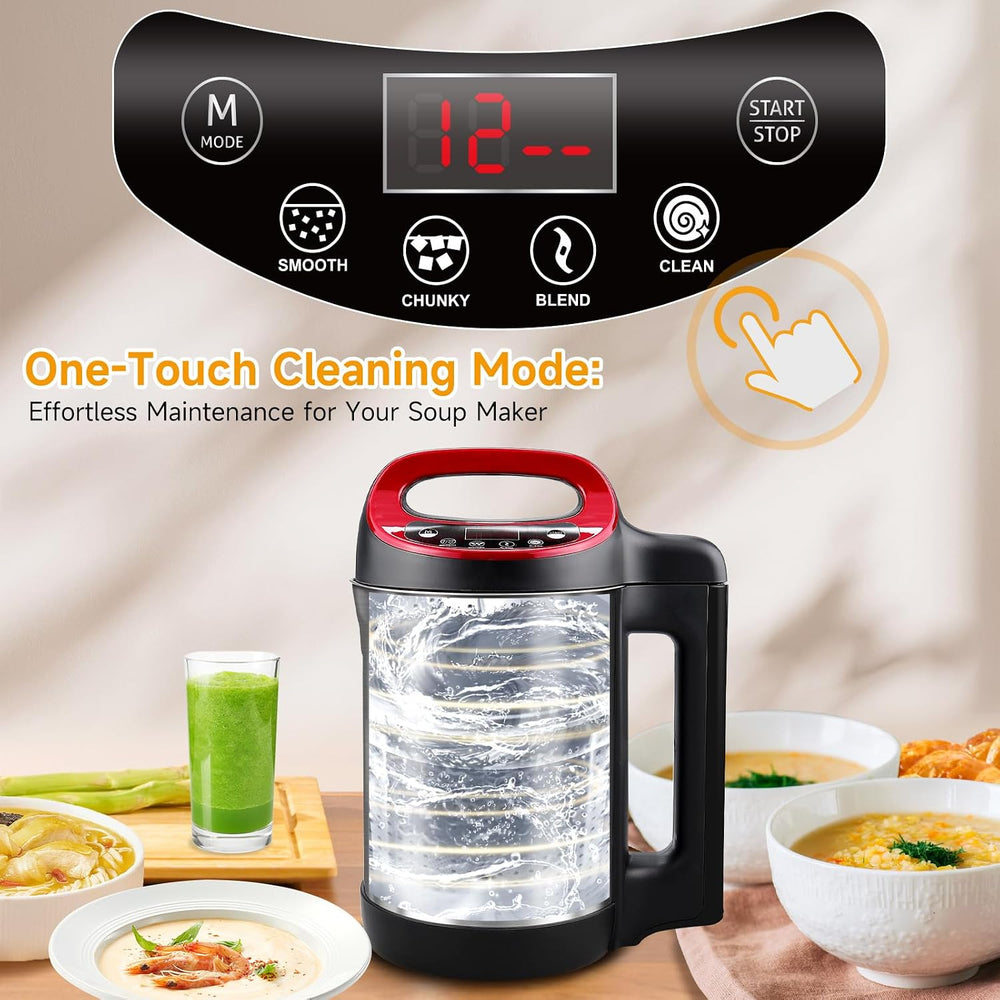 Homtone 1.6L Soup Maker Machine, 4-in-1 Soup Maker & Smoothie Blender, 900W