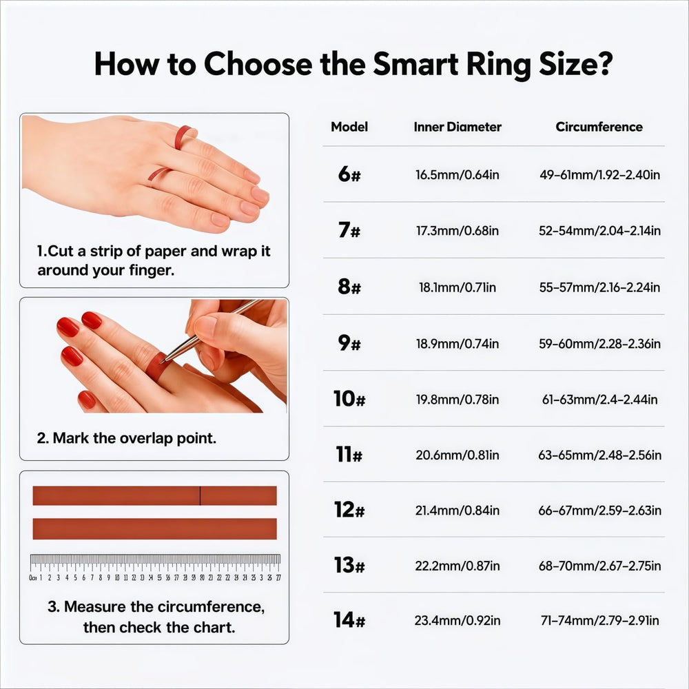 Smart Ring for Women Men, Fitness Ring without Subscription, Gold,9