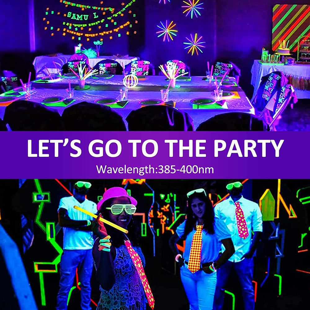 2 Pack 100W UV Black Light, IP65 Waterproof, Glow Party Light, Stage Lighting...