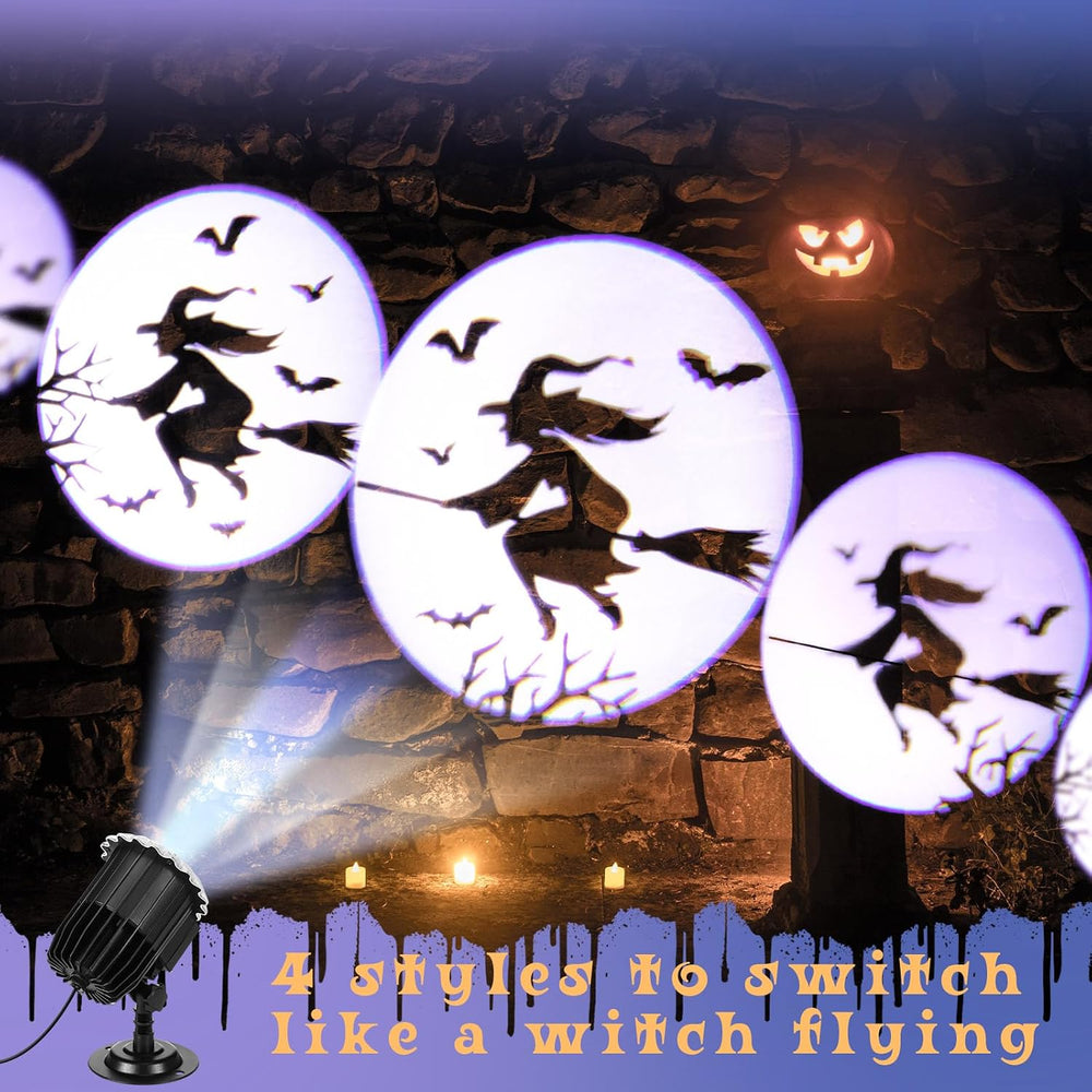 Halloween Projector Light with LED Film Slides, Witch