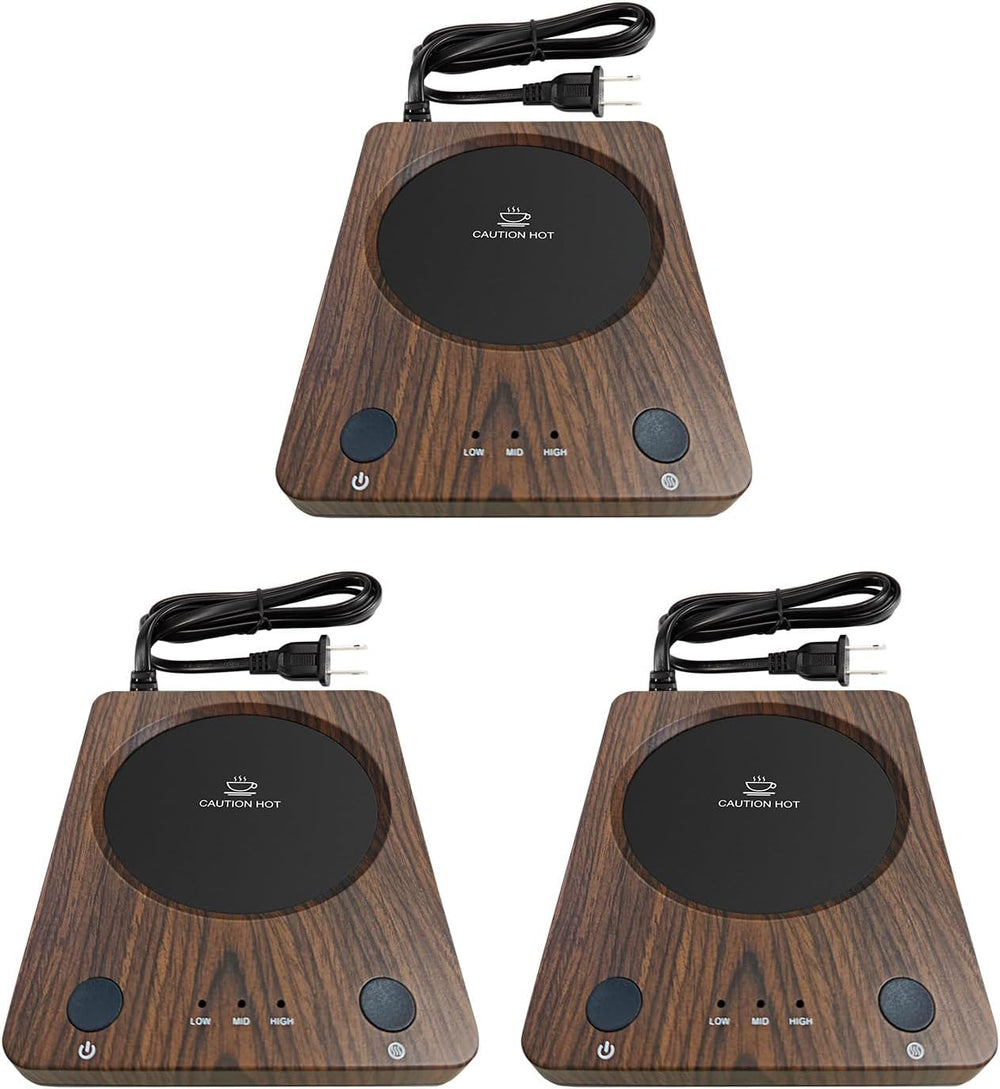 SEALON M03B Wood 3 Pack Beverage Warmer with 4H Auto Shut-Off & FCC Certi...
