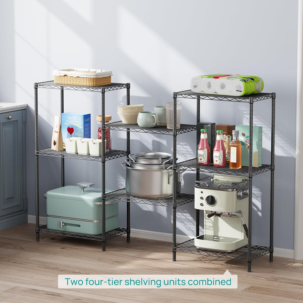 SINGAYE 4 Metal Shelves Wire Shelving Storage Shelf Adjustable Unit Pantry