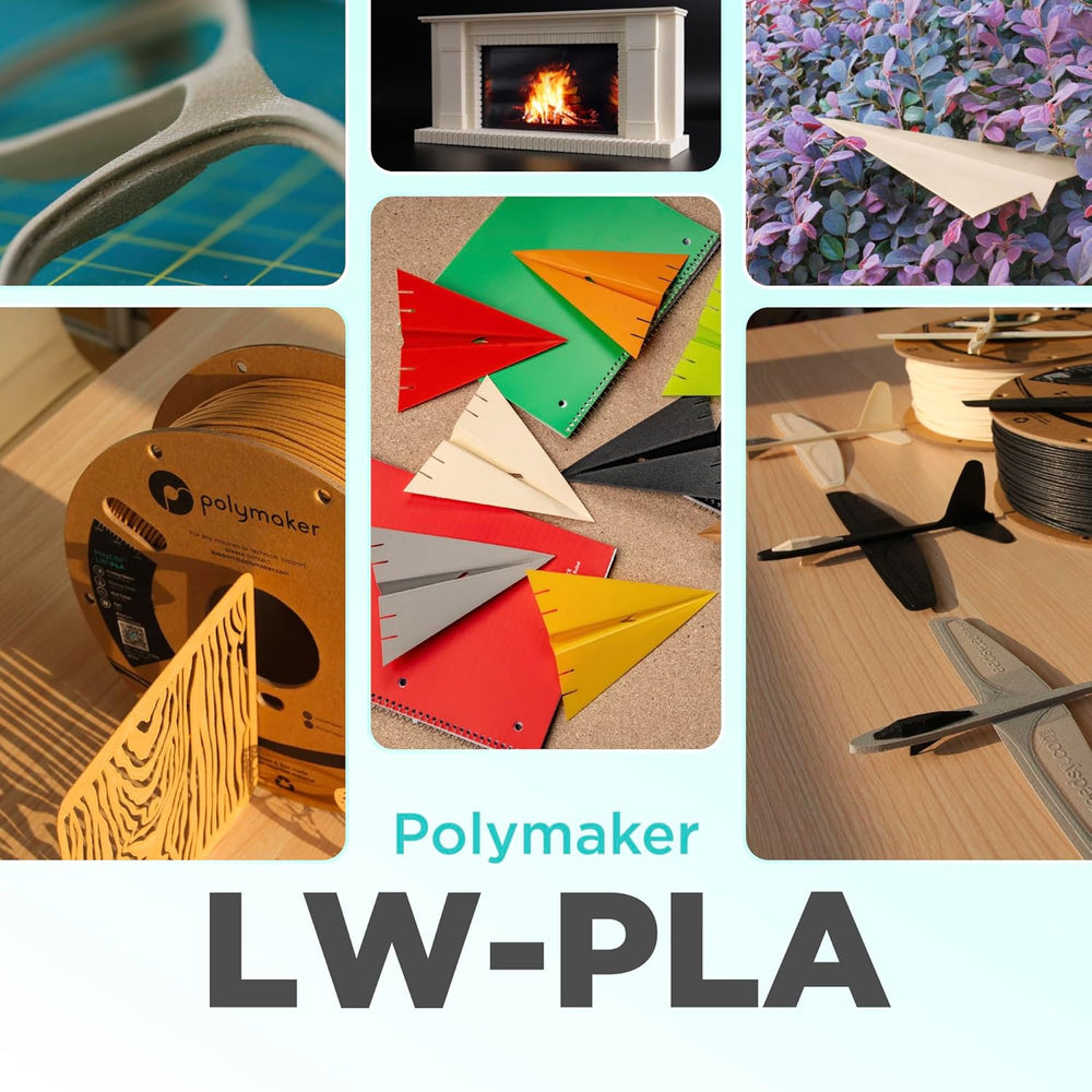 Polymaker LW-PLA 3D Printing Filament 1.75mm, 0.8kg, Wood