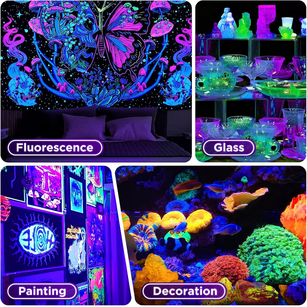 UV Blacklight 150W 395nm 2-Pack for Halloween & Party