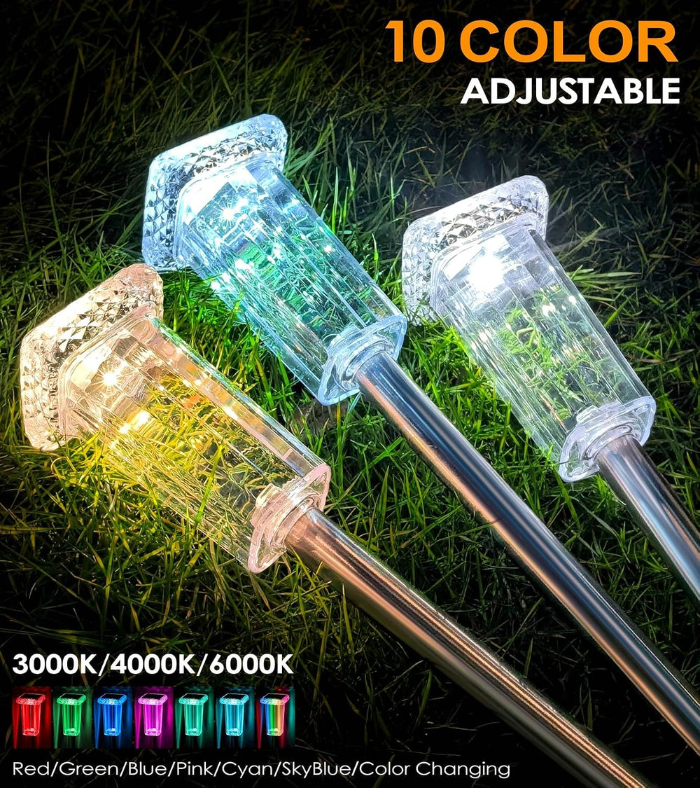 DenicMic Pathway Solar Lights Outdoor Waterproof 8 Pack Halloween Decor