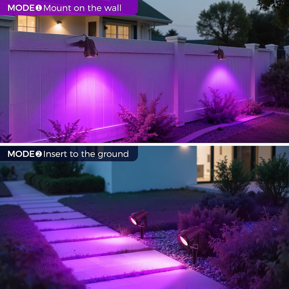 L LOHAS LED Halloween Purple Outdoor Lights Dusk to Dawn Spotlight Plug in