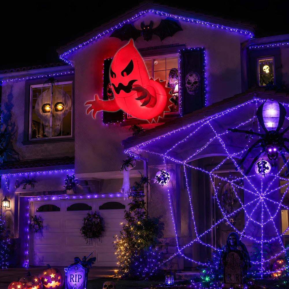 Halloween Ghost Inflatables Broke Out from Window Decorations Outdoor Yard